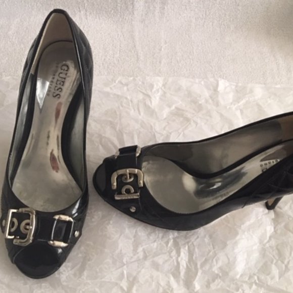 95% New Black Guess open toe heels - Picture 4 of 4